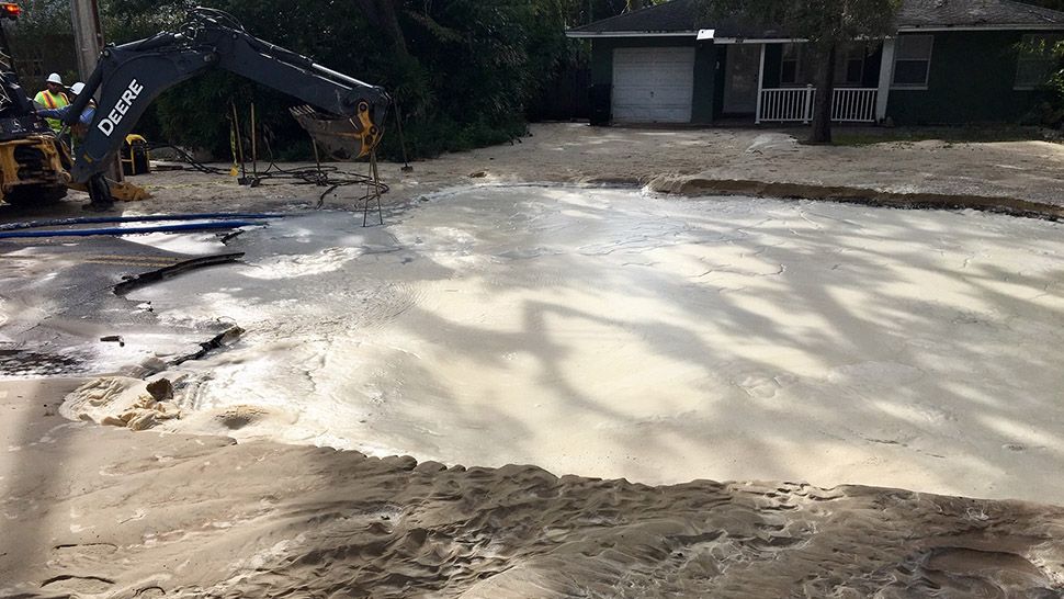 Water Main Break Causes Flooding in Downtown Orlando