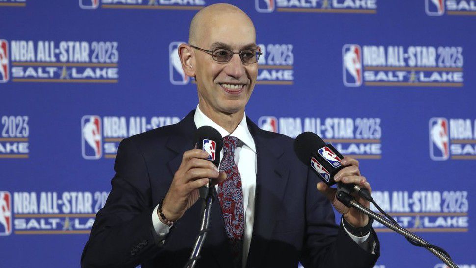 FILE - In this Oct. 23, 2019, file photo, NBA Commissioner Adam Silver speaks during a news conference at Vivint Smart Home Arena in Salt Lake City. Something is finally clear in the uncertain NBA. Players believe they’re going to play games again this season. The obvious questions like how, where and when remain unanswered. (AP Photo/Rick Bowmer, File)