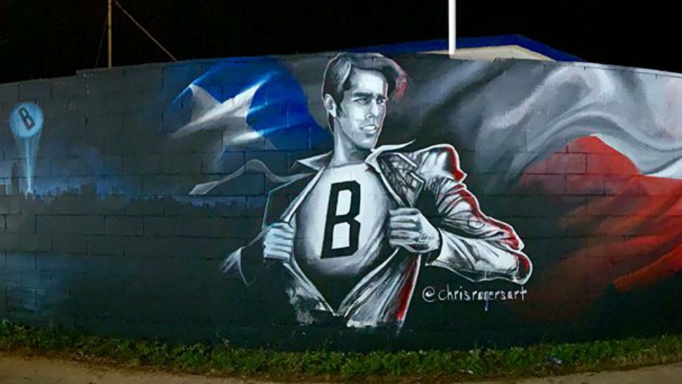 Mural from artist Chris Rogers pops up in East Austin of Congressman Beto O'Rourke, D-El Paso. (Courtesy: Chris Rogers)