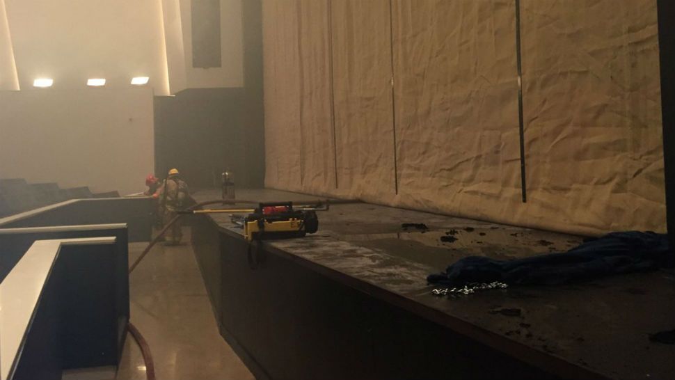 McCallum High School stage curtain catches on fire twice in two days. (Courtesy: @AustinFireInfo)