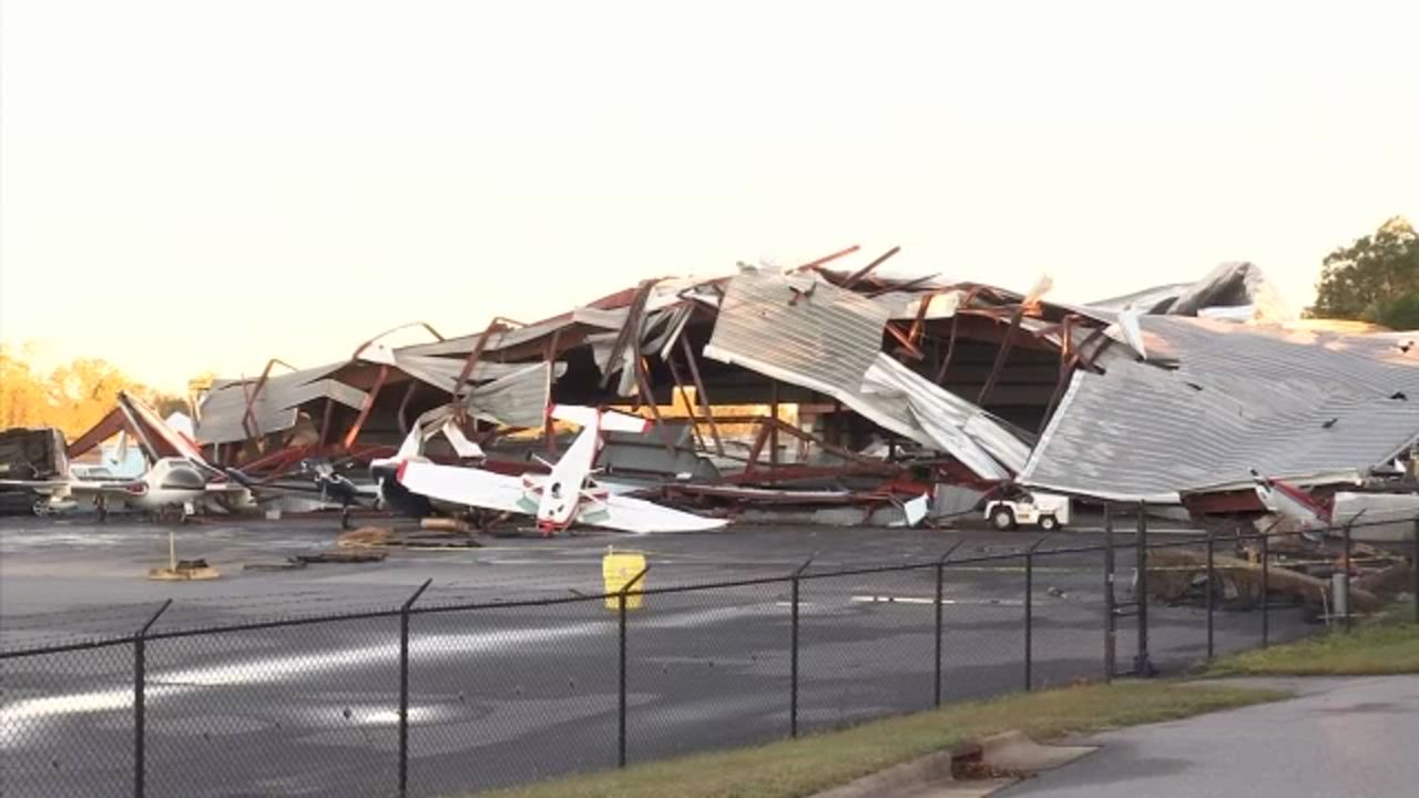 Possible tornado hits Hickory Regional Airport