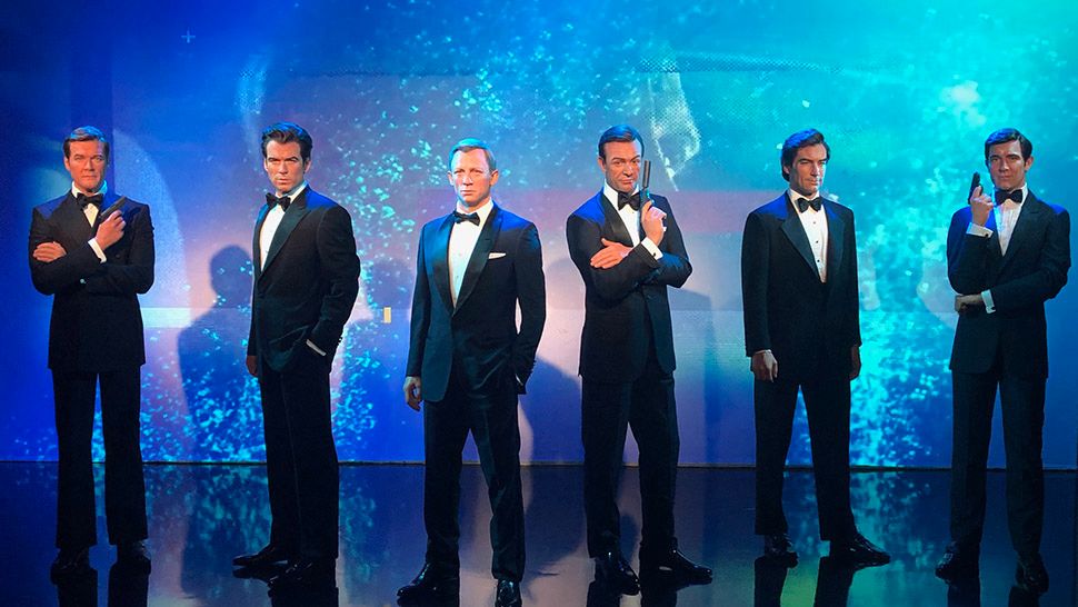 James Bond, all six of them, are now on display at Madame Tussauds Orlando. (Ashley Carter/Spectrum News)