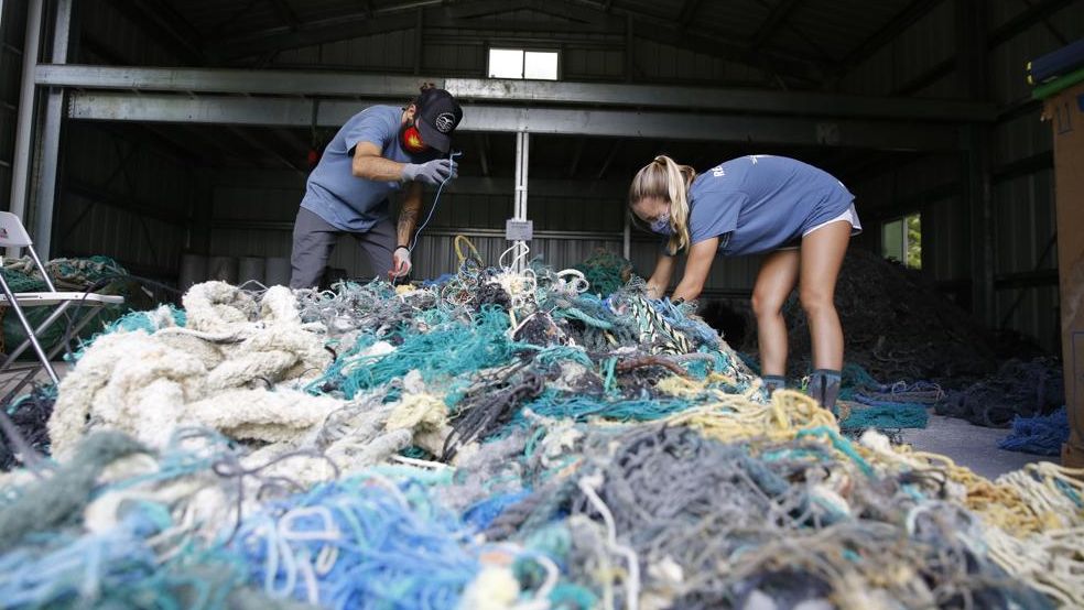 How can fishing nets be recycled?