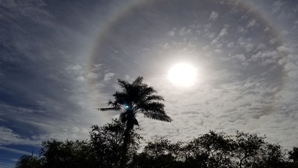 A full moon shining bright in the night sky on Wednesday, October 24, 2018. (Sent via our Spectrum News app)