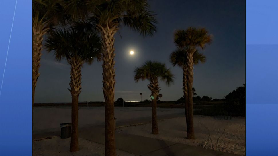 A full moon shining bright in the night sky on Wednesday, October 24, 2018. (Sent via our Spectrum News app)