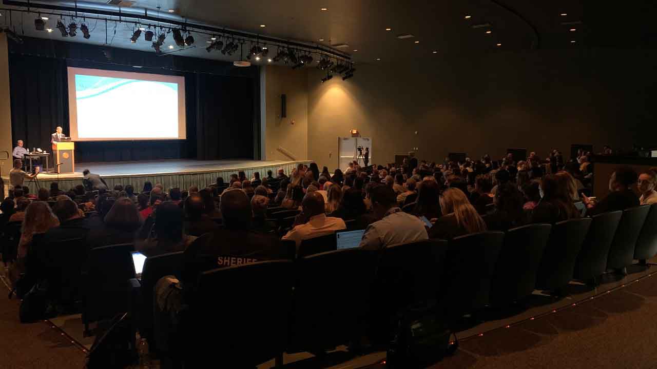 More than 400 law enforcement professionals attended the "Jordan's Law: Bringing Science to Child Safety" seminar in October. (Spectrum Bay News 9)