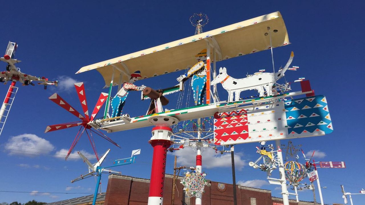 Whirligig on display in Wilson, NC