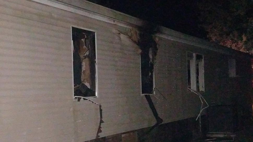 Three dogs were rescued early Sunday from a fire at a mobile home on Benes Roush Road in Brooksville. (Courtesy of Hernando County Fire Rescue)