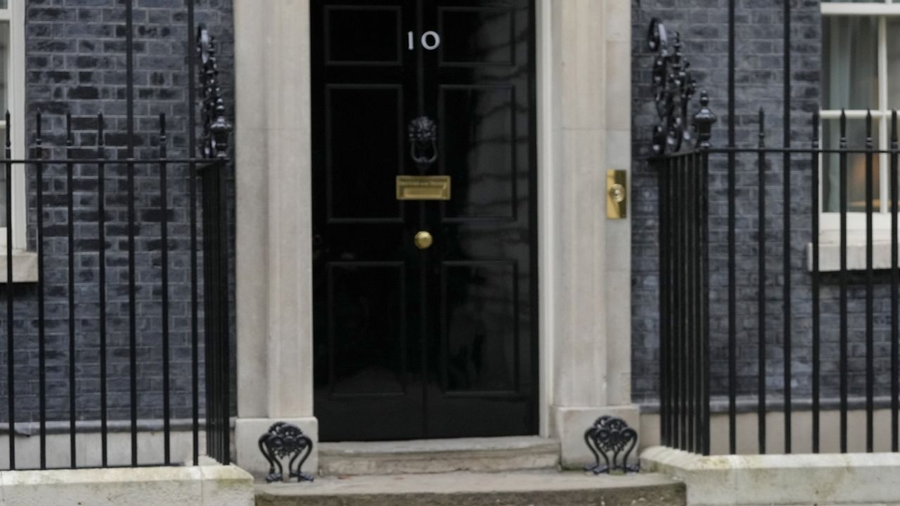 File Photo: 10 Downing Street, in London, Tuesday, Jan. 31, 2023. (AP Photo/Kirsty Wigglesworth)