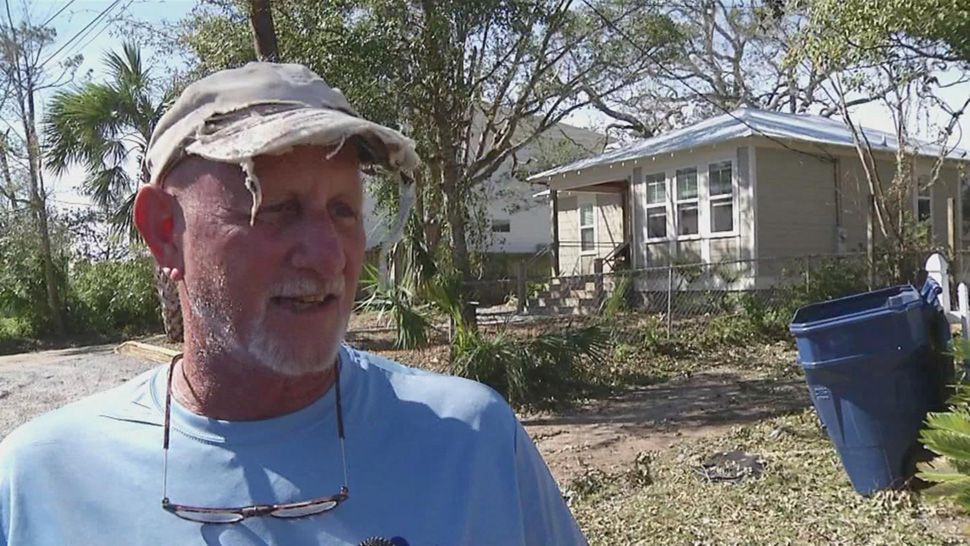 Hank Rutherford of Panama City, wearing his "hurricane hat."