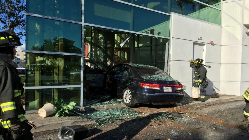 The car went into the side of the BB&T Bank location at 182 37th Avenue North. (Courtesy of St. Petersburg Police)