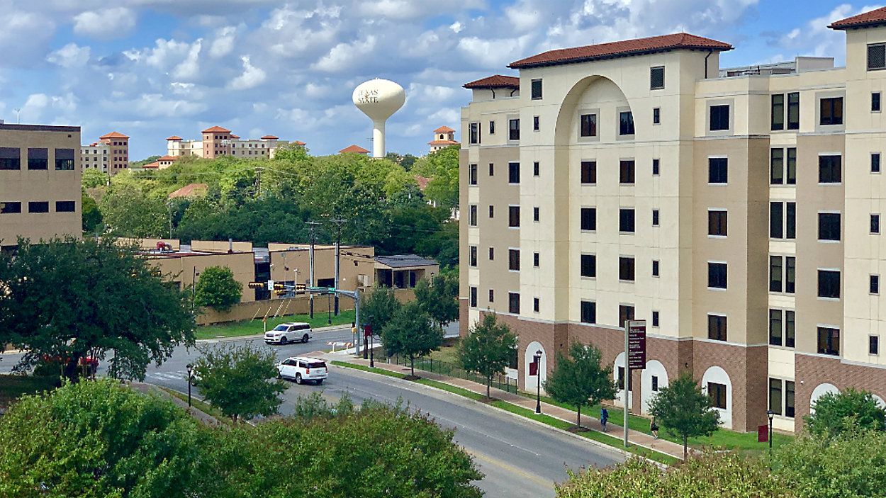 A view of Texas State University taken from the LBJ Garage. (Stacy Rickard/Spectrum News)