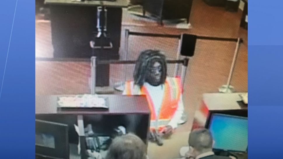 Screen shot from surveillance video showing suspect in bank robbery, October 22, 2018. (Hillsborough County Sheriff's Office)