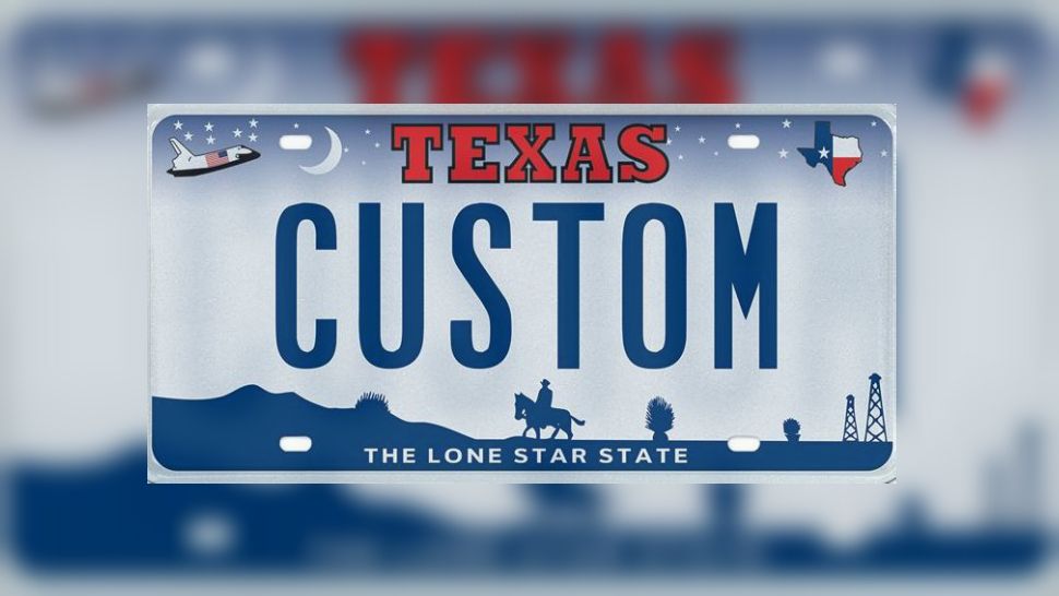 The plate proudly features the space shuttle and the cowboy and was first introduced in 2000.