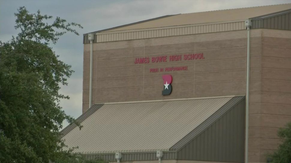 Front of Bowie High School (Spectrum News footage)