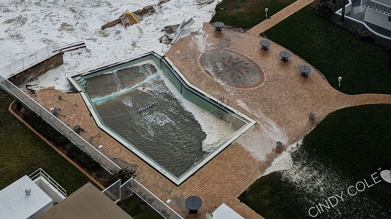 Storm surge in Daytona Beach Shores from Hurricane Nicole in November of 2022. (Photo by Cindy Cole)