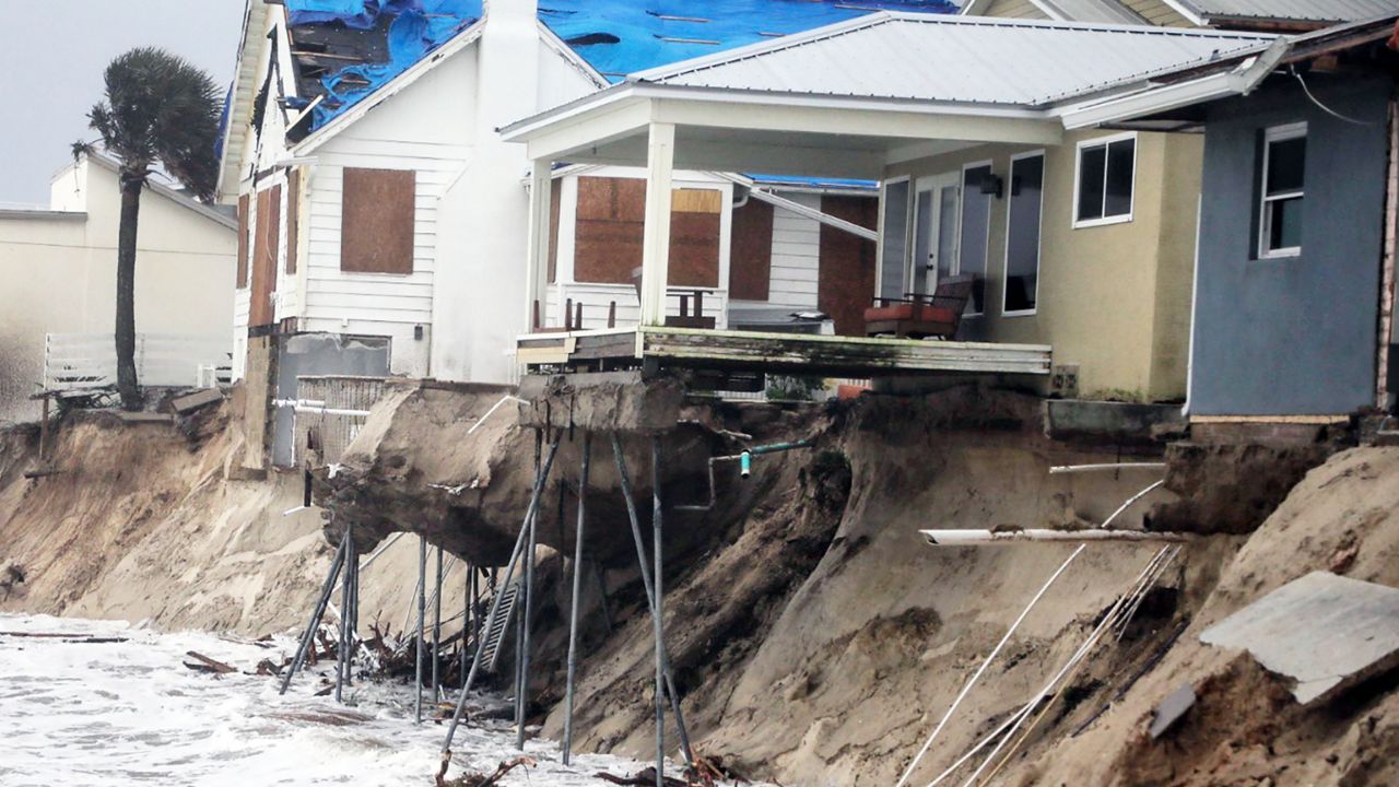 Damage to homes and the shoreline due to Nicole in Volusia County. (Photo from Volusia County Sheriff's Office)