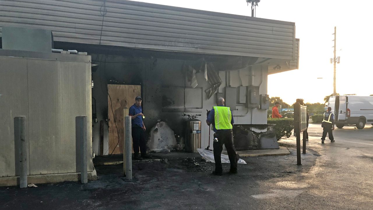 Arson investigators responded to Beefy King early Tuesday after a fire erupted at the iconic Orlando restaurant overnight. (Andrew Fergerson/Spectrum News 13)