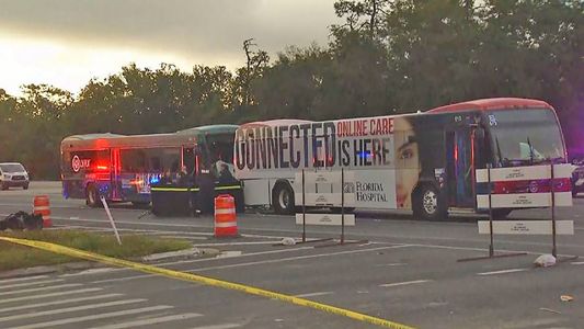 A Lynx bus driver was killed after another Lynx bus struck the first one from behind on Friday, November 16, 2018. (Jerry Hume/Spectrum News)
