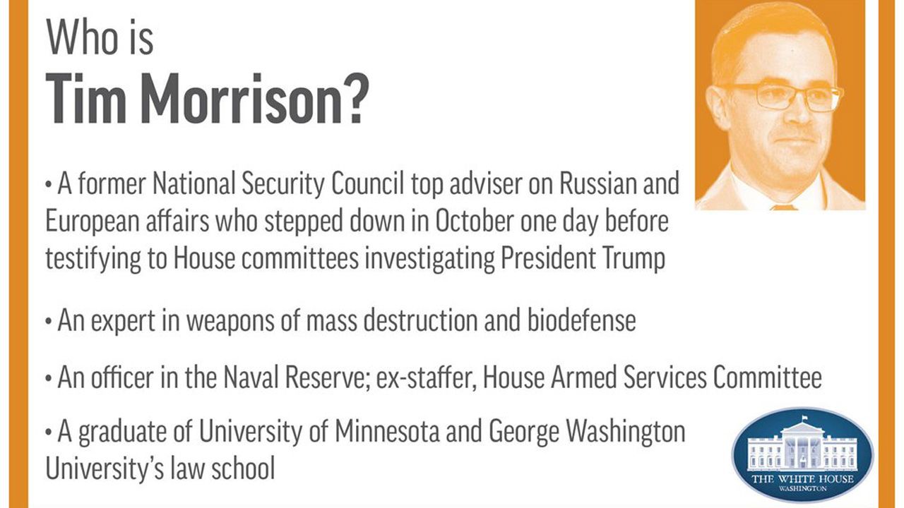 Profile of congressional witness Tim Morrison. (Associated Press)