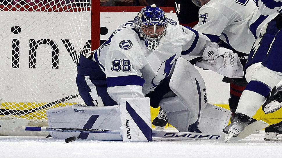 Tampa Bay goaltender Andrei Vasilevskiy got the start Friday night in the first game of the Lightning's three-game road stretch.