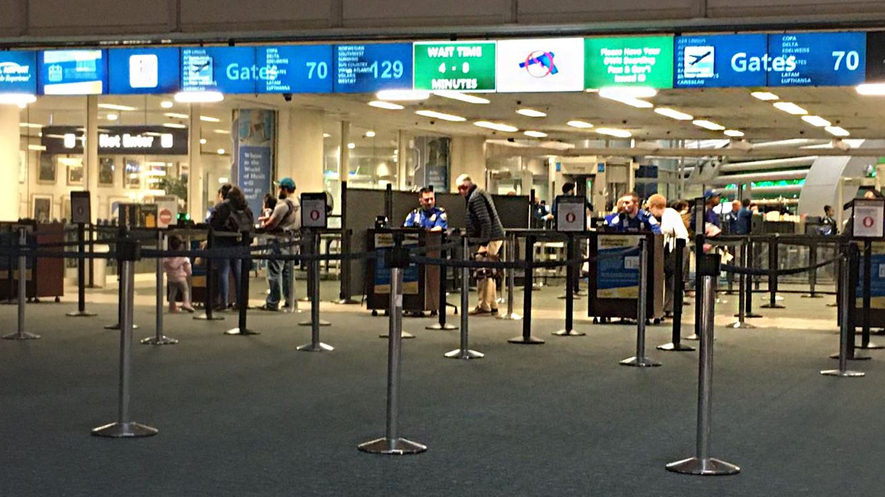 The number of travelers at Orlando International Airport from June 25 to July 7 were up sharply from 2020 but still did not top 2019 levels. (File)