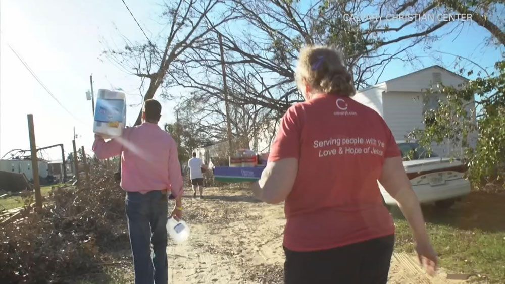 Volunteers bring supplies to survivors of Hurricane Michael in the Florida panhandle. (Calvary Christian Center)