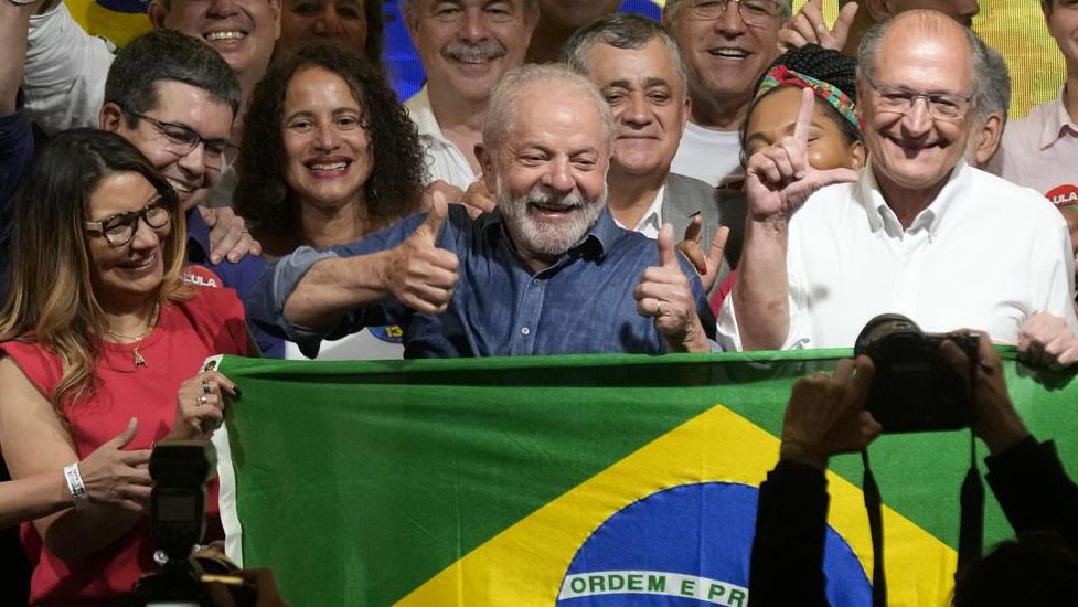 Luis Inacio "Lula" da Silva narrowly defeated Jair Bolsonaro in a run-off election for president of Brazil on Sunday. (Associated Press/Andre Penner)