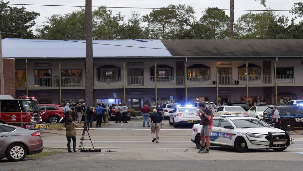 A shooter killed two people and wounded five others at a yoga studio in Tallahassee before killing himself Friday evening, officials said. (AP)