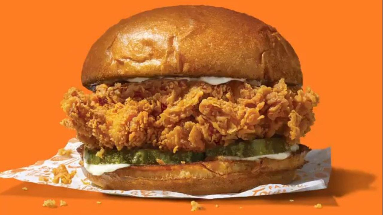 The Popeyes Chicken Sandwich is back on the menu. (Courtesy of Popeyes)