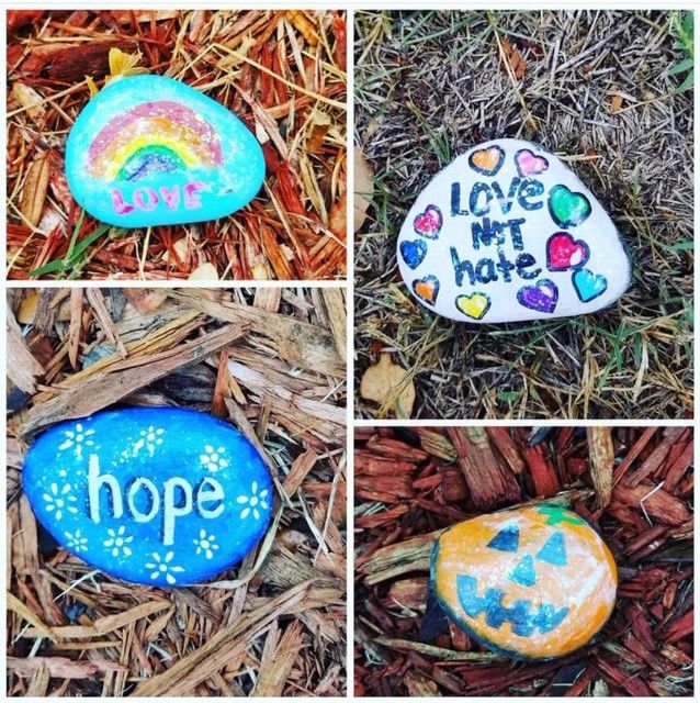 Four rocks painted by Sure Alice Gomez. (Spectrum News/File)