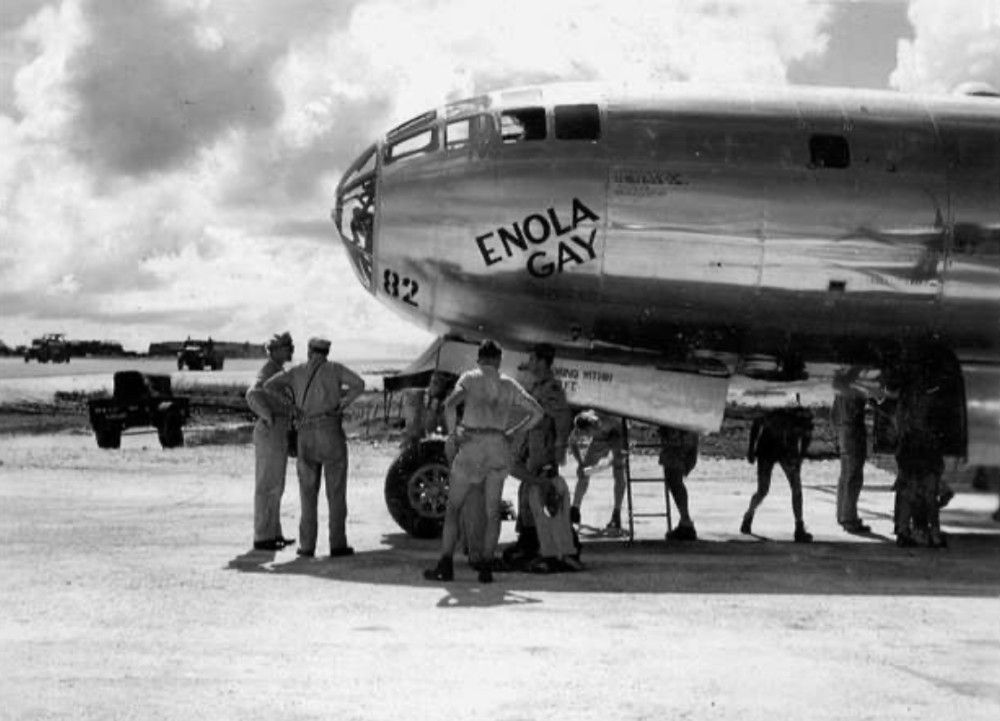 The Enola Gay dropped the atomic bomb over Hiroshima. (Air Force Historical Research Agency)