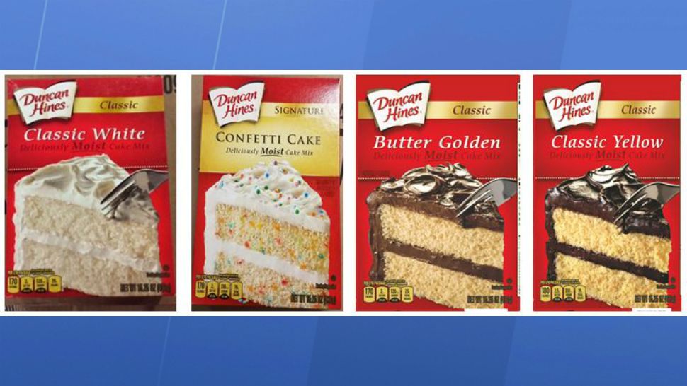 Several types of Duncan Hines cake mix are being recalled because of the possible presence of salmonella. (FDA.gov)