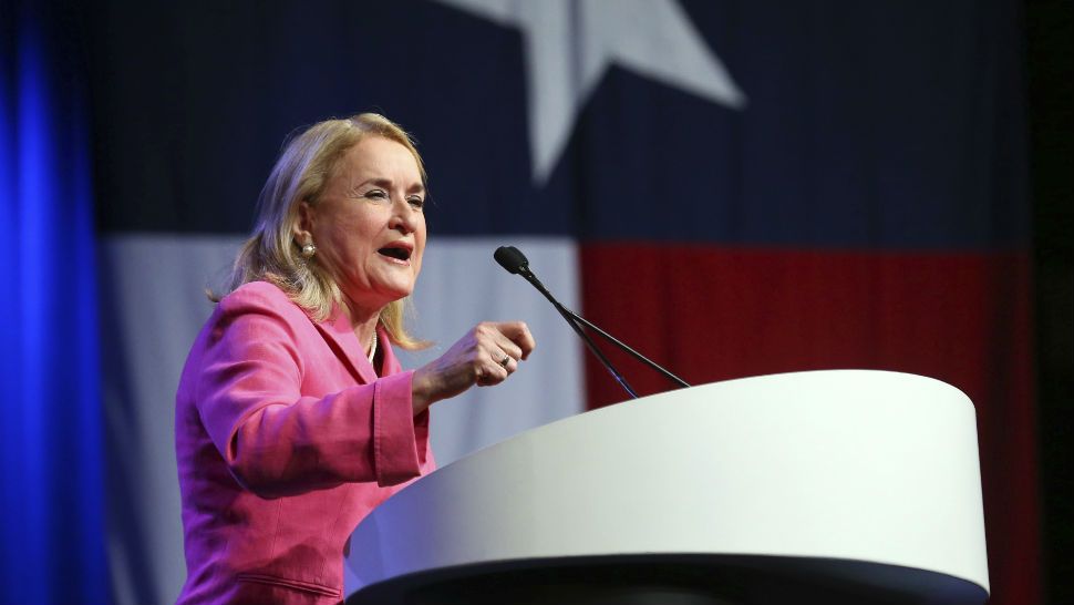 Texas State Senator Sylvia Garcia speaks during the general session at the Texas Democratic Convention Friday, June 22, 2018, in Fort Worth, Texas. (AP Photo/Richard W. Rodriguez)