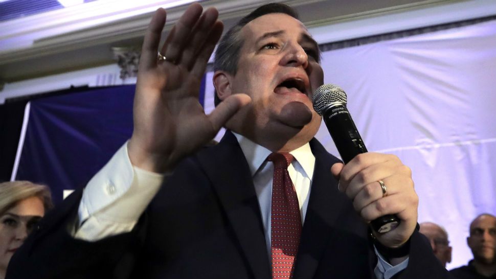 Sen. Ted Cruz, R-Texas, speaks during an election night victory party, Tuesday, Nov. 6, 2018, in Houston. (AP Photo/David J. Phillip)