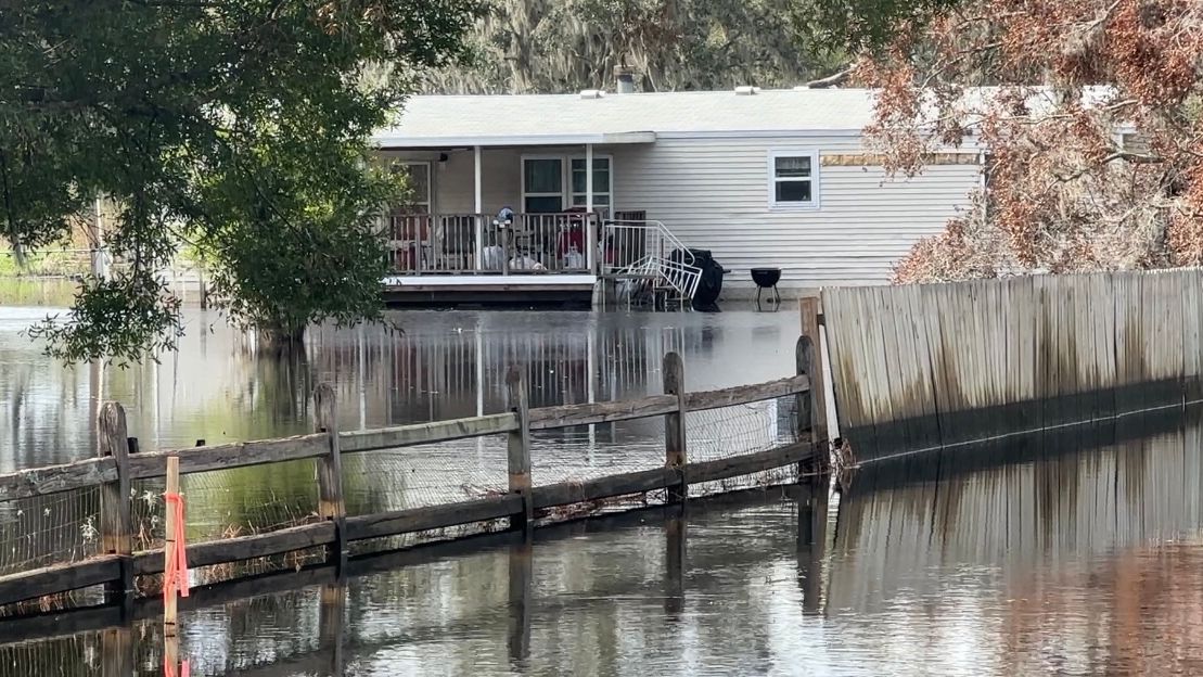 Michael Mellon says they’ve had water on their property after storms before, but never this bad. (Spectrum Bay News 9/Lizbeth Gutierrez)