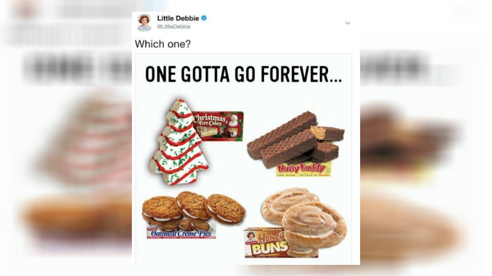 Little Debbie will one of these treats from shelves: Christmas tree cookies, Nutty Buddies, Oatmeal Crème Pies, and Honey Buns. 