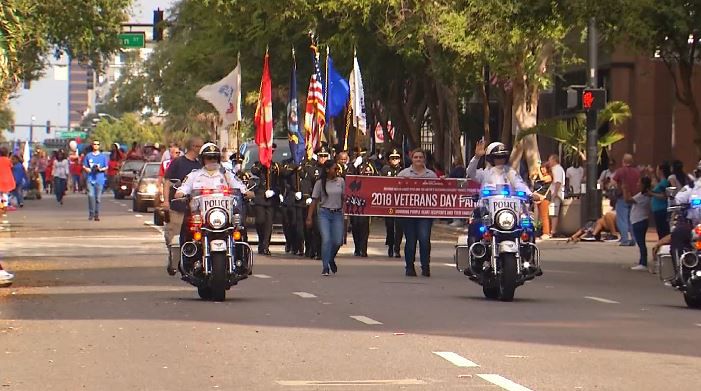 Orlando veterans day parade video