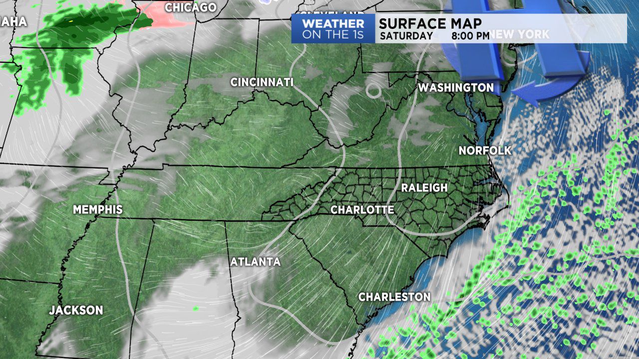 Dry, chilly air funnels down mountains and mid-Atlantic