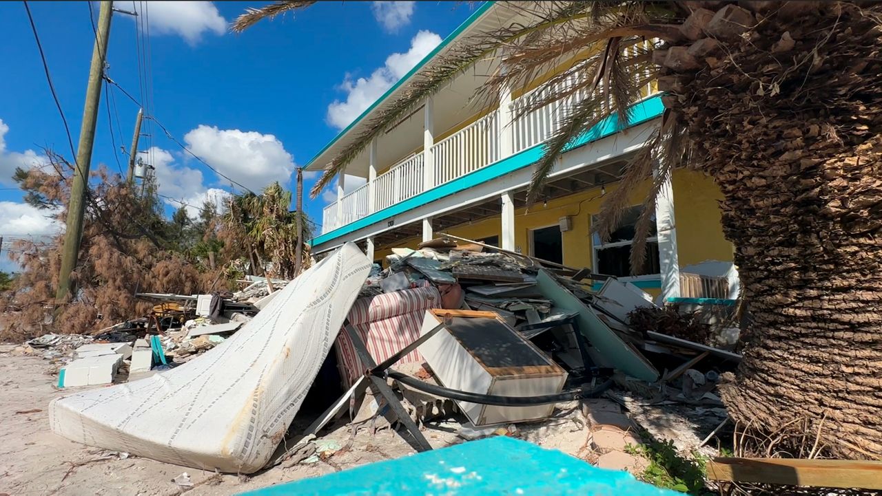 There is still debris in St. Pete Beach that still needs to be picked up. (Saundra Weathers/Spectrum Bay News 9)