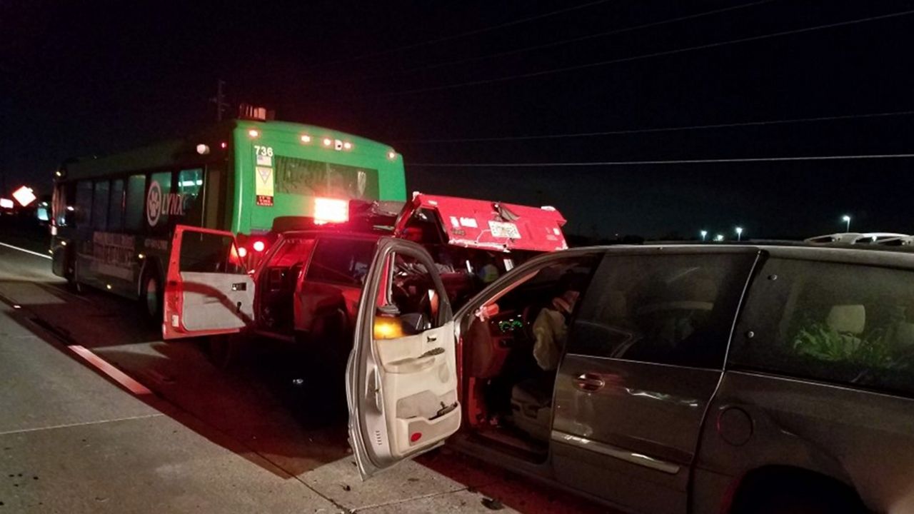 Multiple vehicle crash on Orange Blossom Trail involving Lynx bus. (Orange County Fire Rescue)