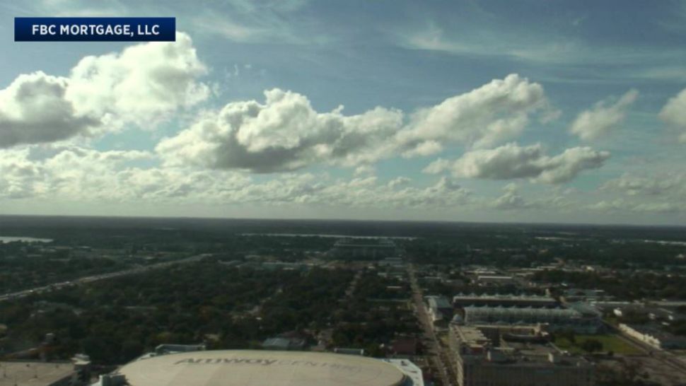 Clouds billow over west Orlando on Monday afternoon. (Sky 13 camera)