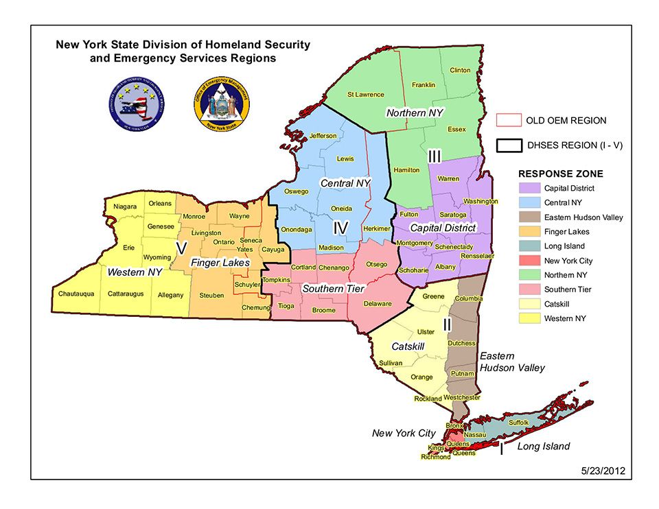 NYS emergency services map