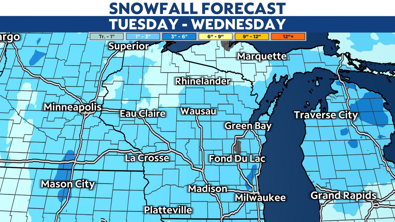 Light snow will spread across most of the state today
