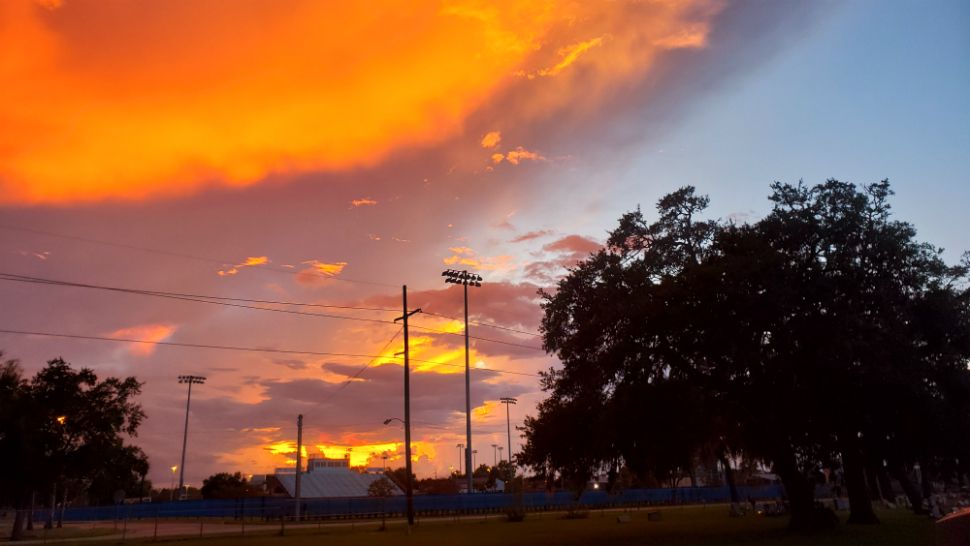 Sent to us via the Spectrum News 13 app: The sunset paints the sky orange over Daytona Beach on Friday evening. (John/viewer)