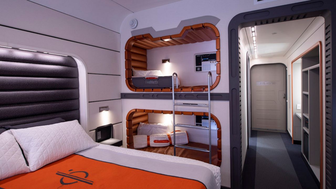 Inside one of the cabins in Disney's upcoming hotel, Star Wars: Galactic Starcruiser. (Courtesy of Disney Parks)