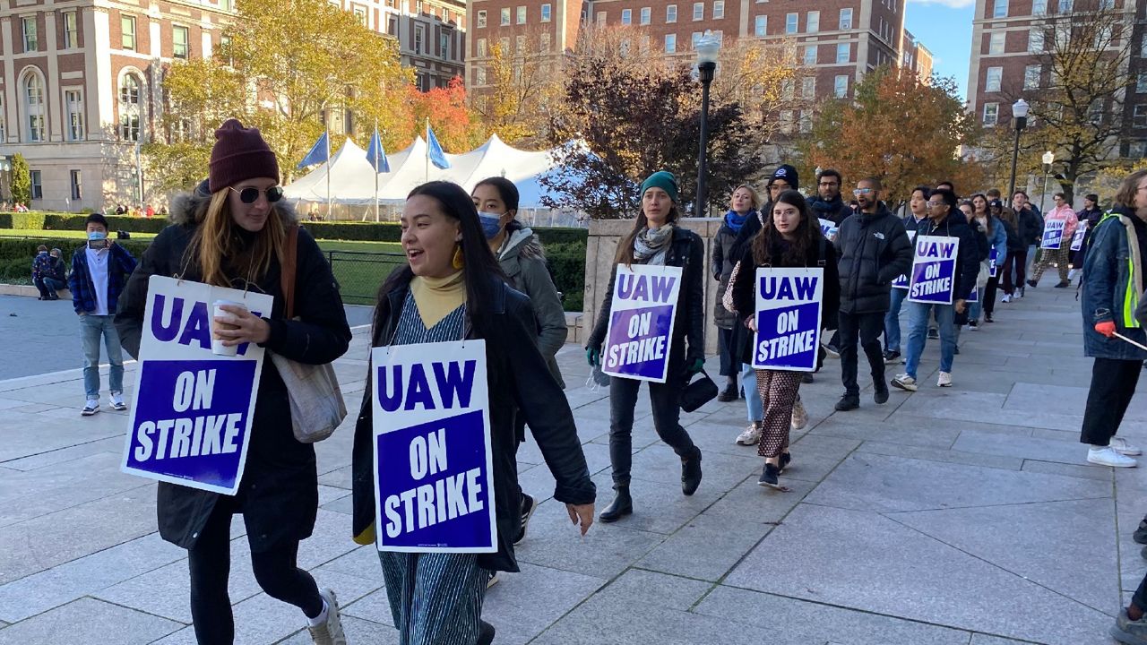 Columbia University student workers strike for fair contract