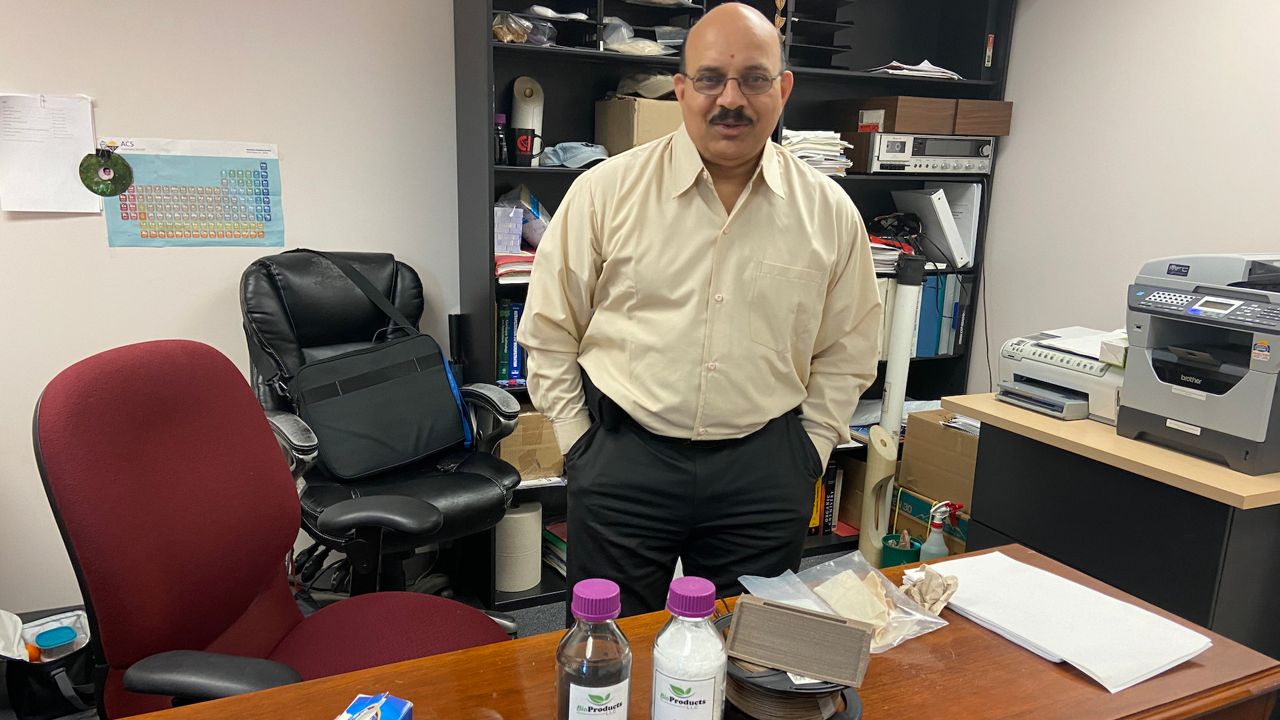Dr. Jagannadh Satyavolu, CEO of BioProducts LLC, has big plans for distillery waste. (Spectrum News 1 KY/Adam K. Raymond)