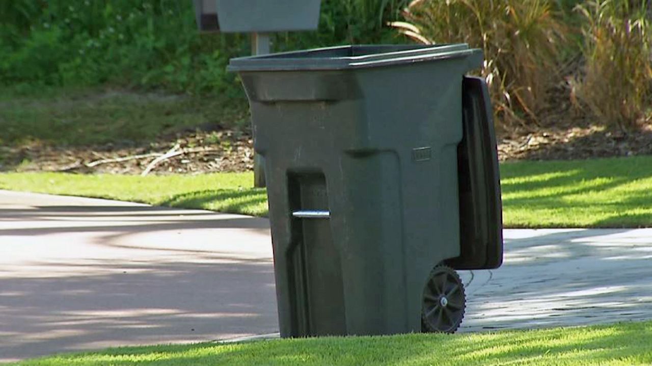 File photo of a garbage can. Waste and recycling services in Palm Bay are set to increase. (Spectrum News image)