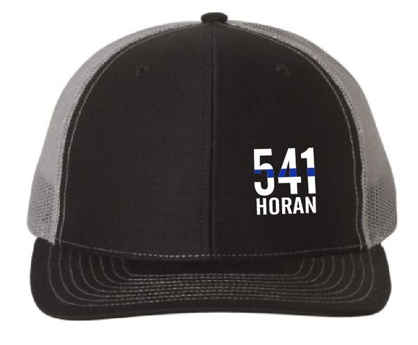 Officer Michael T. Horan's badge number is used as a design for his fundraiser. (Courtesy Carolina Sports Accessories)